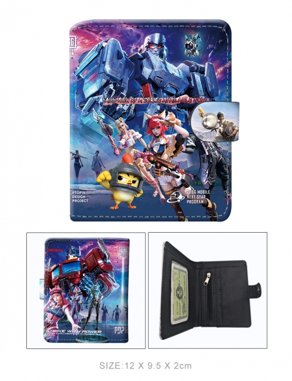 Game For Peace wallet short wallet buckle storage bag 12x9.5x2CM 60G