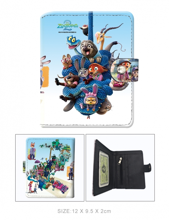Zootopia wallet short wallet buckle storage bag 12x9.5x2CM 60G
