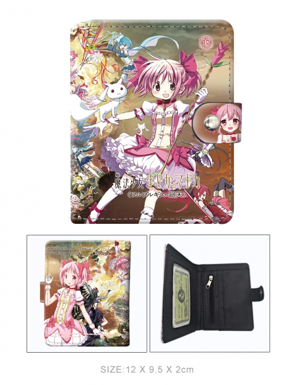 Magical Girl Madoka of the Magus wallet short wallet buckle storage bag 12x9.5x2CM 60G