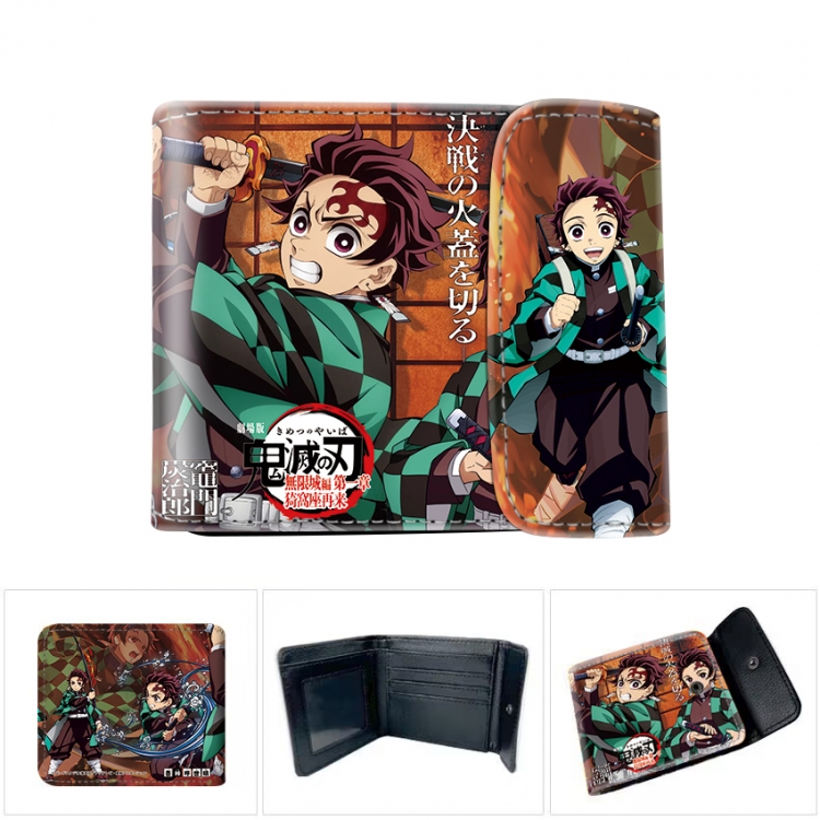 Demon Slayer Kimets Horizontal concealed wallet short wallet 12x10x2CM
