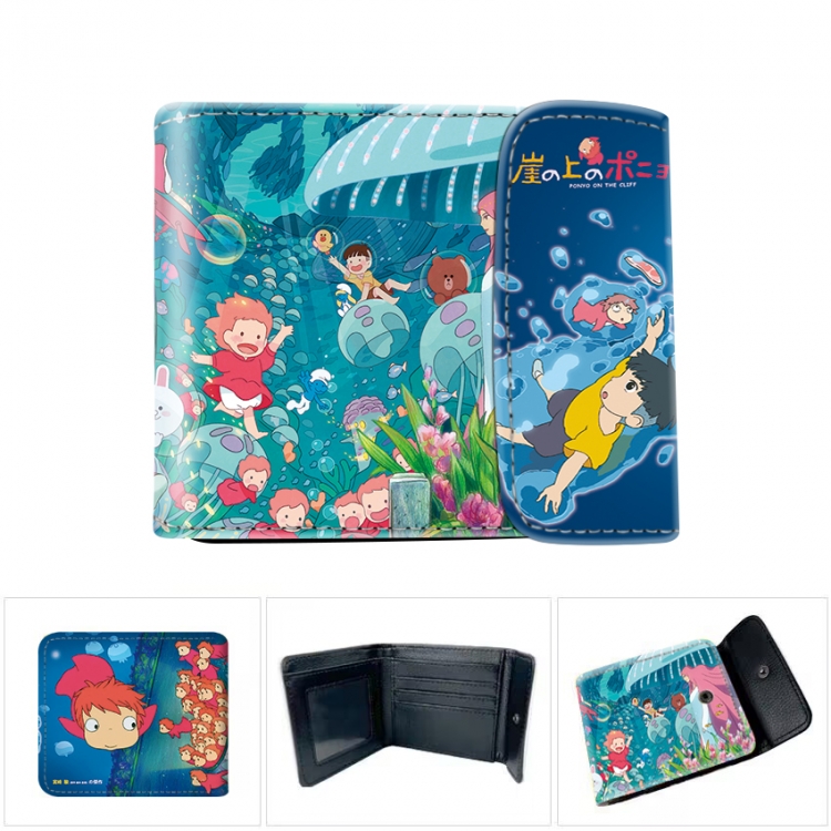 Ponyo on the Cliff Horizontal concealed wallet short wallet 12x10x2CM