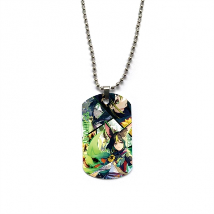 Genshin Impact Anime double-sided full color printed military brand necklace price for 5 pcs