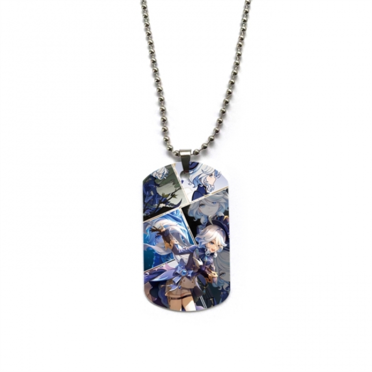 Genshin Impact Anime double-sided full color printed military brand necklace price for 5 pcs