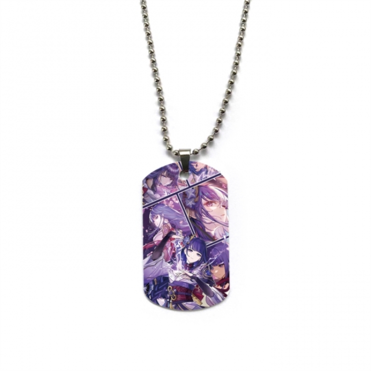 Genshin Impact Anime double-sided full color printed military brand necklace price for 5 pcs