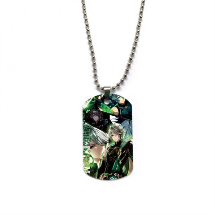 Genshin Impact Anime double-sided full color printed military brand necklace price for 5 pcs