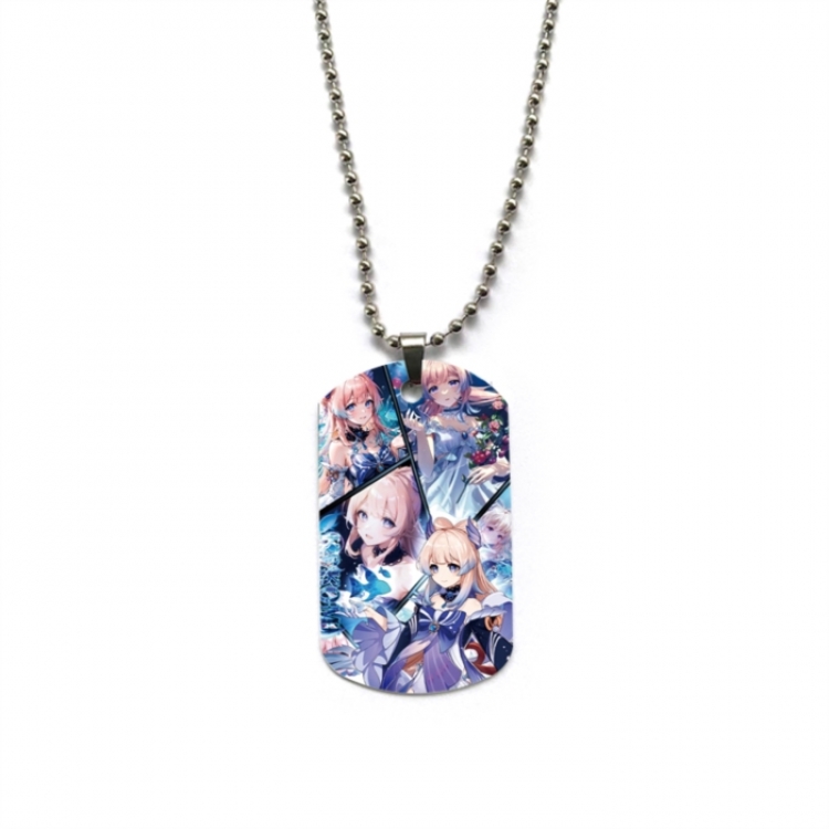 Genshin Impact Anime double-sided full color printed military brand necklace price for 5 pcs