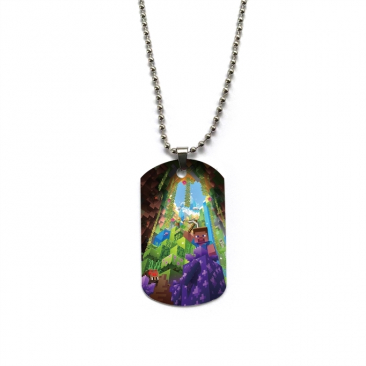  Minecraft Anime double-sided full color printed military brand necklace price for 5 pcs