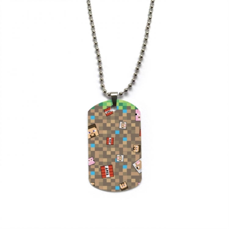  Minecraft Anime double-sided full color printed military brand necklace price for 5 pcs