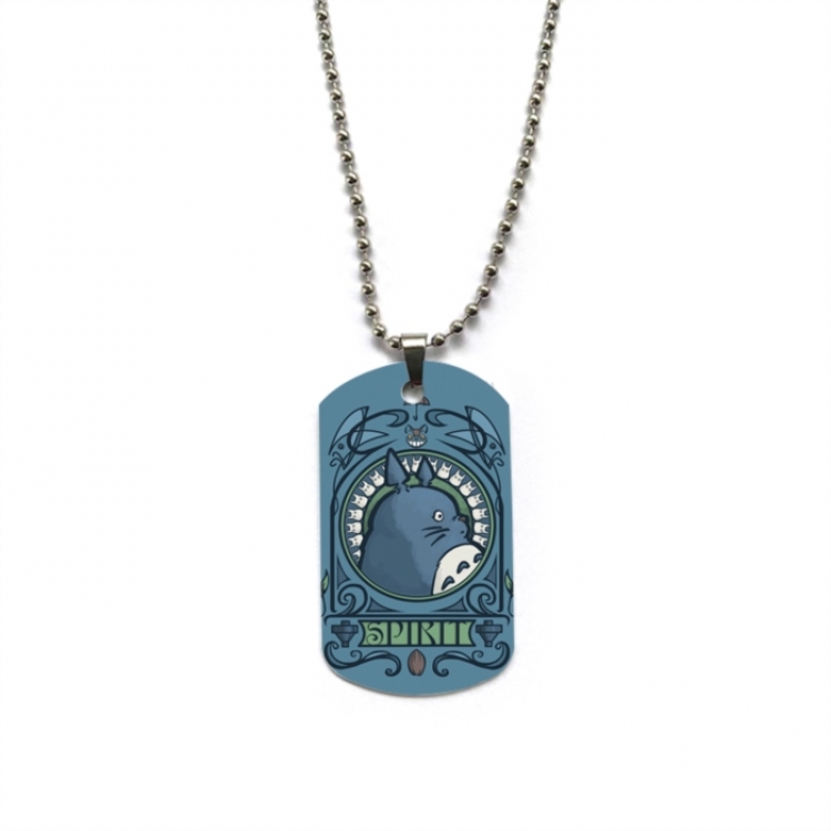 TOTORO Anime double-sided full color printed military brand necklace price for 5 pcs