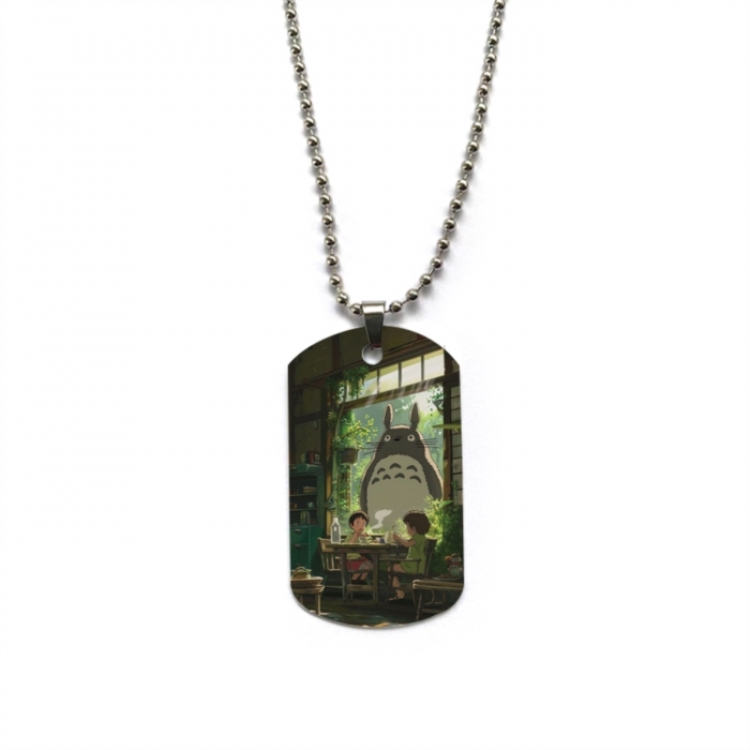 TOTORO Anime double-sided full color printed military brand necklace price for 5 pcs