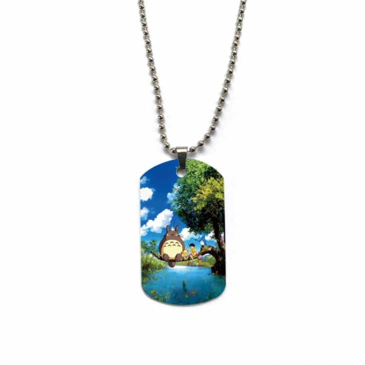 TOTORO Anime double-sided full color printed military brand necklace price for 5 pcs