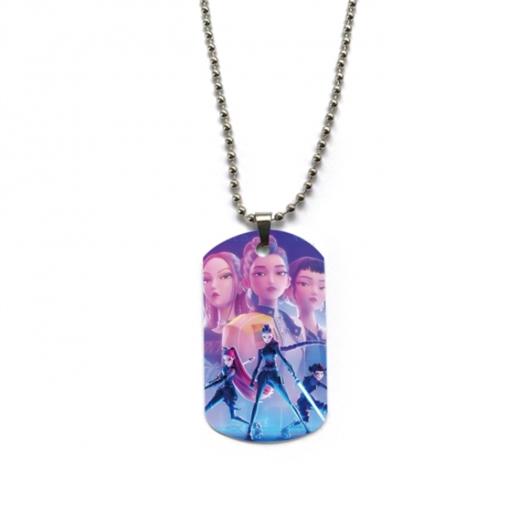 K-Pop Demon Hunters Anime double-sided full color printed military brand necklace price for 5 pcs
