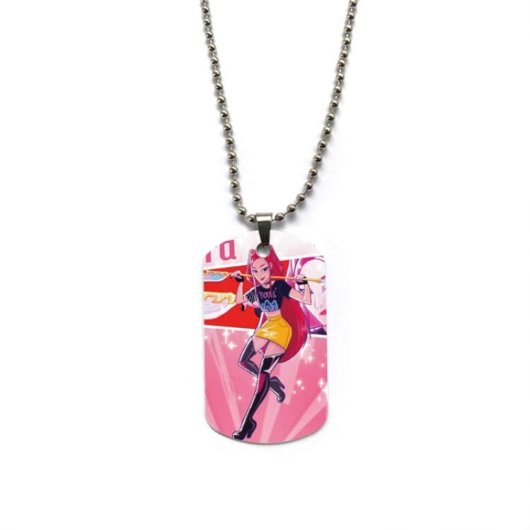 K-Pop Demon Hunters Anime double-sided full color printed military brand necklace price for 5 pcs