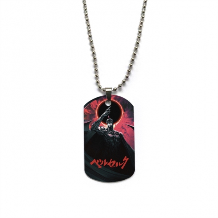 Berserk Anime double-sided full color printed military brand necklace price for 5 pcs