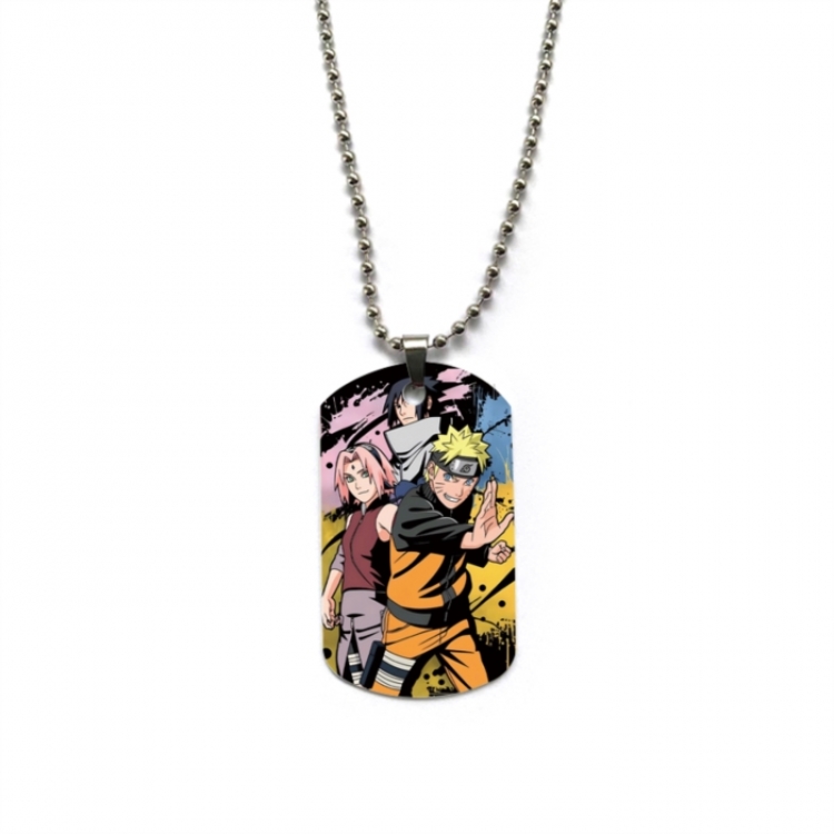 Naruto Anime double-sided full color printed military brand necklace price for 5 pcs