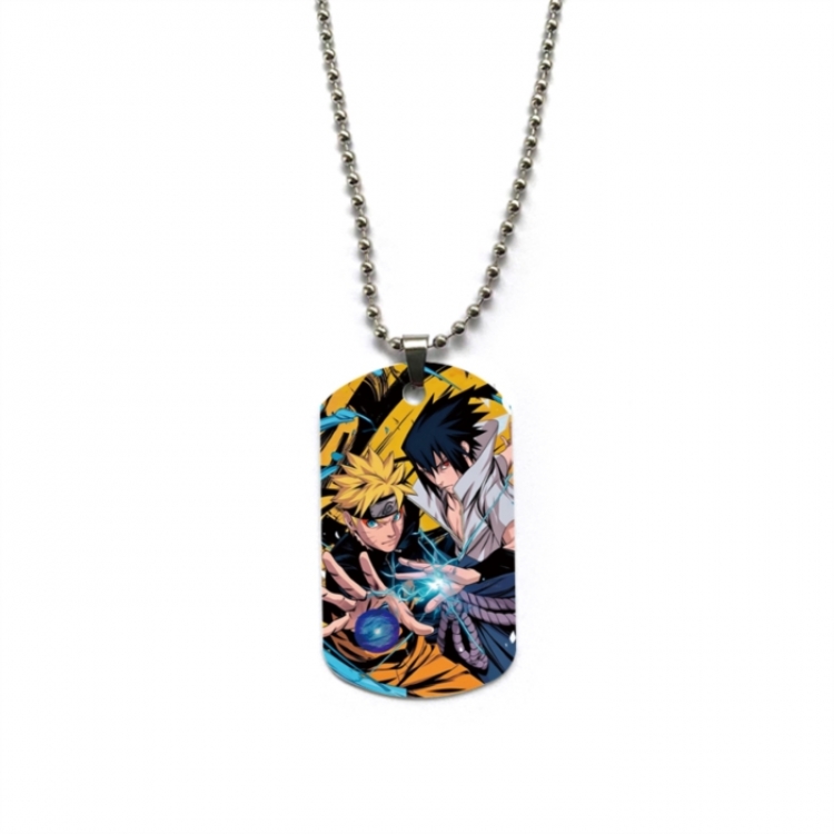 Naruto Anime double-sided full color printed military brand necklace price for 5 pcs