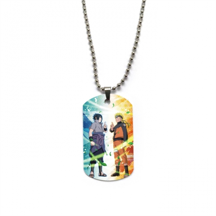 Naruto Anime double-sided full color printed military brand necklace price for 5 pcs