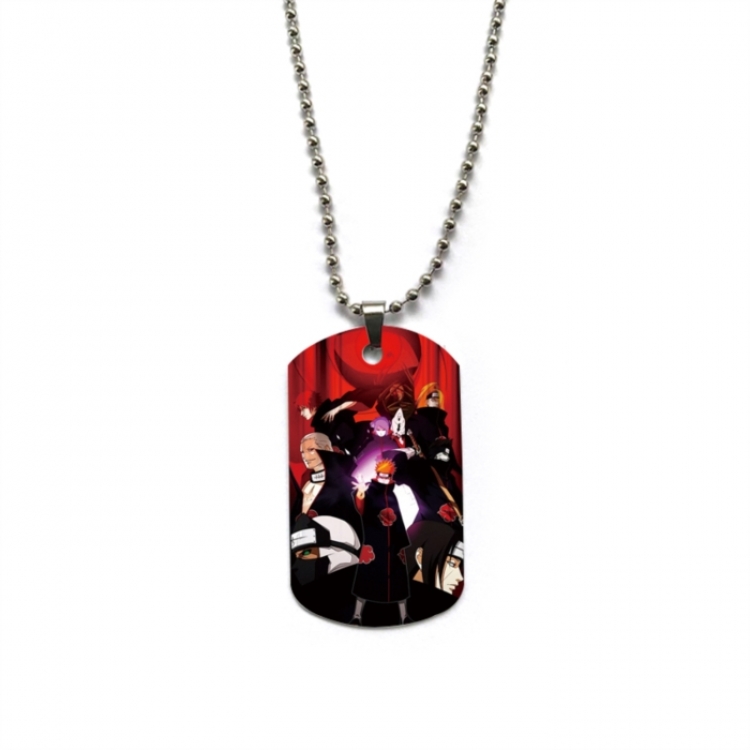 Naruto Anime double-sided full color printed military brand necklace price for 5 pcs