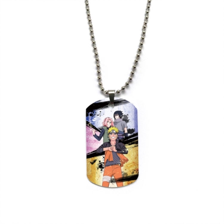 Naruto Anime double-sided full color printed military brand necklace price for 5 pcs