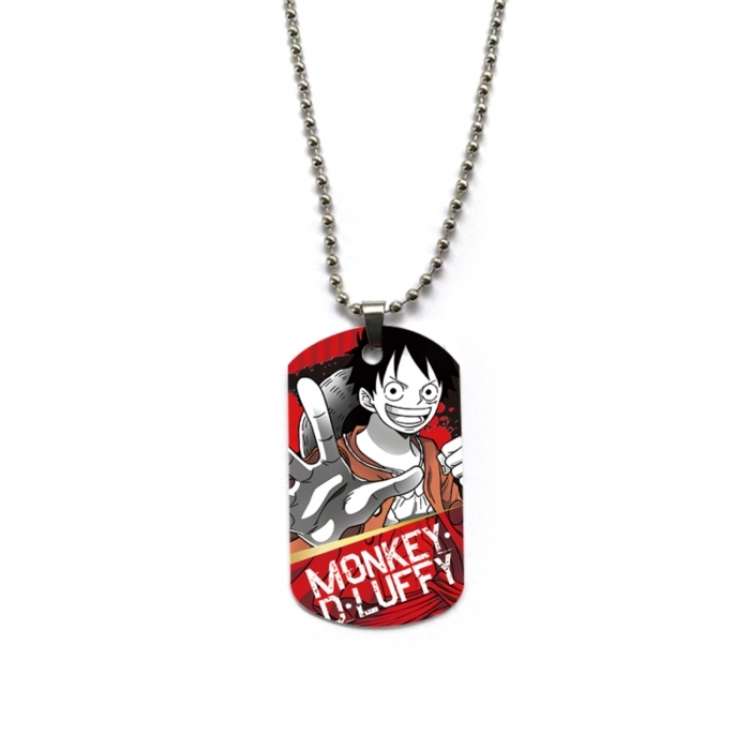 One Piece Anime double-sided full color printed military brand necklace price for 5 pcs