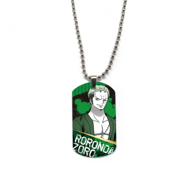 One Piece Anime double-sided full color printed military brand necklace price for 5 pcs