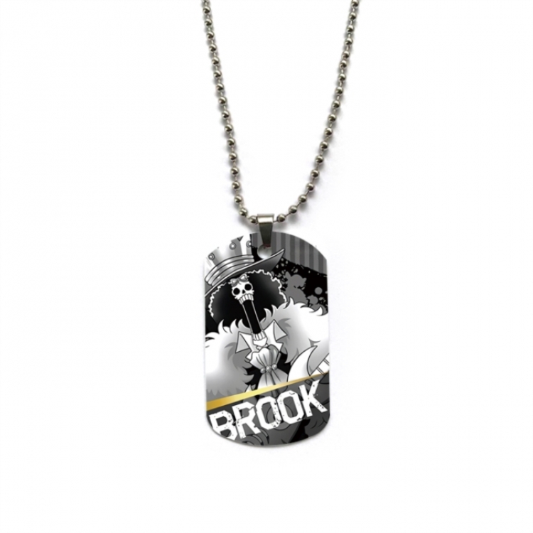 One Piece Anime double-sided full color printed military brand necklace price for 5 pcs