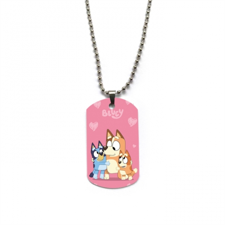 Bluey Anime double-sided full color printed military brand necklace price for 5 pcs