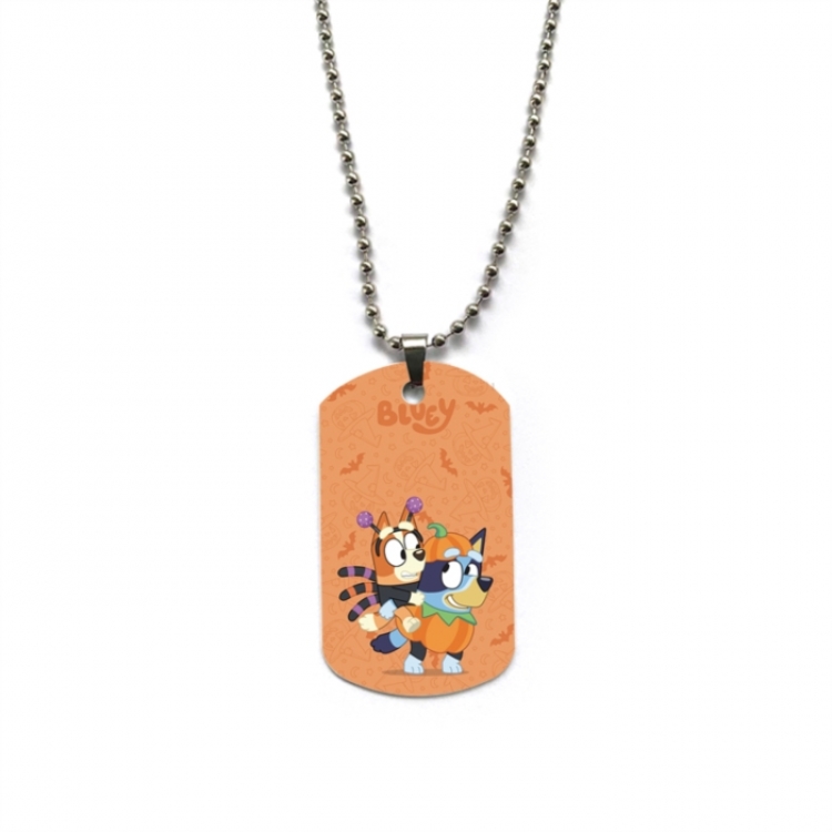 Bluey Anime double-sided full color printed military brand necklace price for 5 pcs