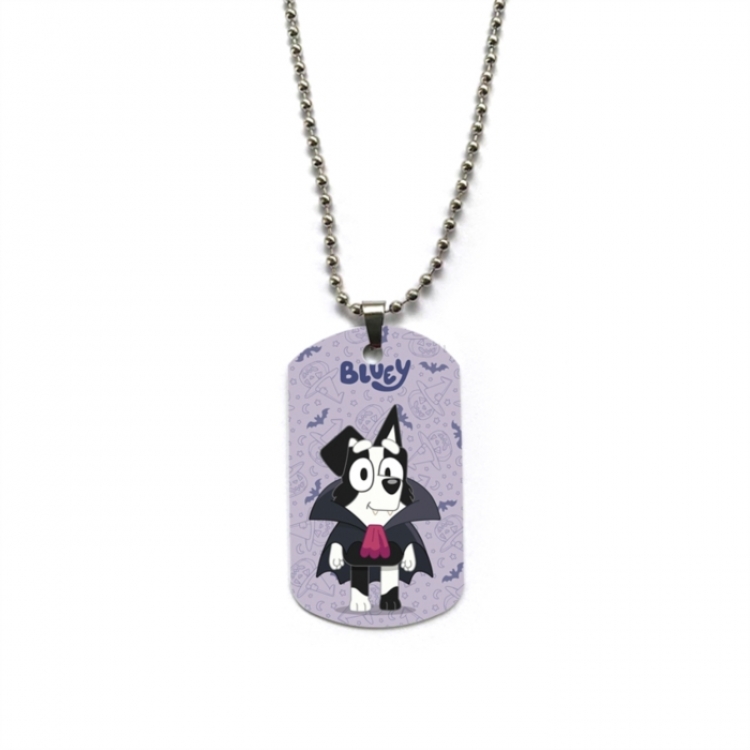 Bluey Anime double-sided full color printed military brand necklace price for 5 pcs