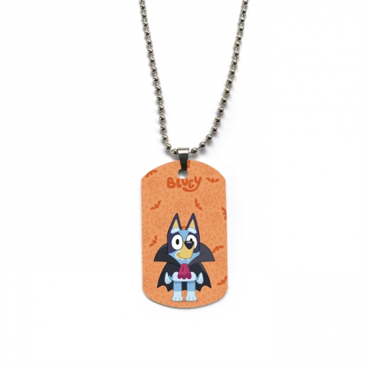 Bluey Anime double-sided full color printed military brand necklace price for 5 pcs