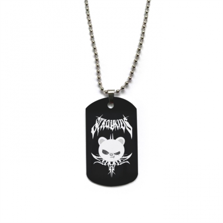 straykids Anime double-sided full color printed military brand necklace price for 5 pcs