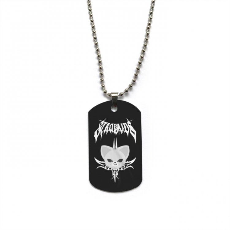 straykids Anime double-sided full color printed military brand necklace price for 5 pcs