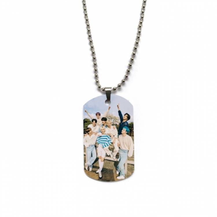 straykids Anime double-sided full color printed military brand necklace price for 5 pcs