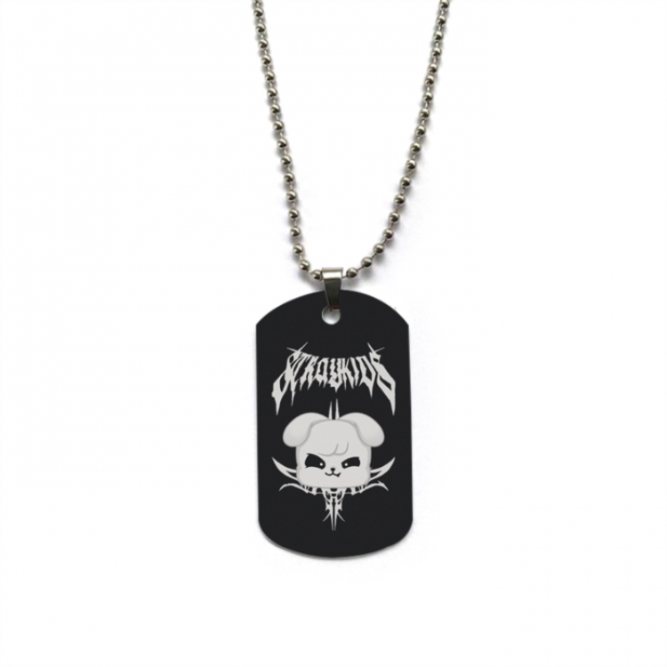 straykids Anime double-sided full color printed military brand necklace price for 5 pcs