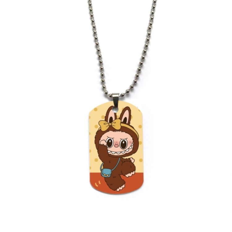 Labubu Anime double-sided full color printed military brand necklace price for 5 pcs