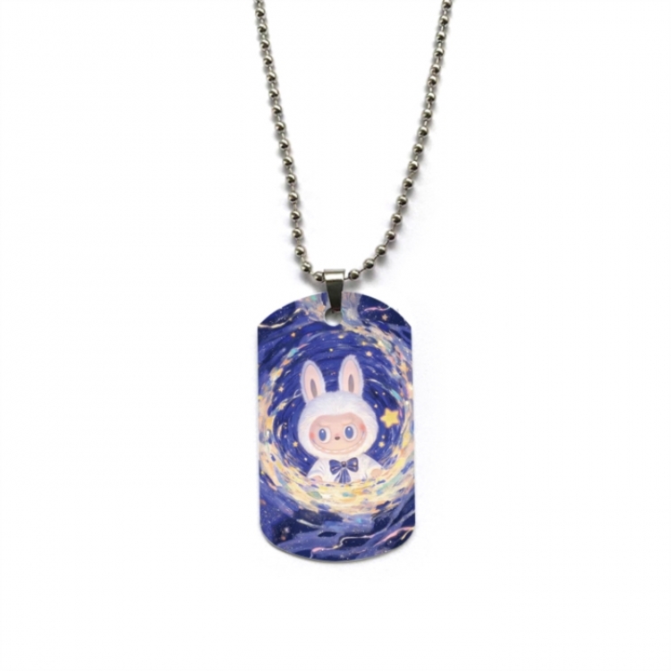 Labubu Anime double-sided full color printed military brand necklace price for 5 pcs