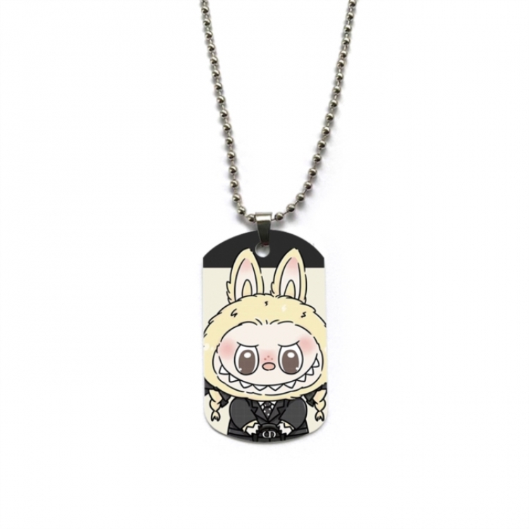 Labubu Anime double-sided full color printed military brand necklace price for 5 pcs