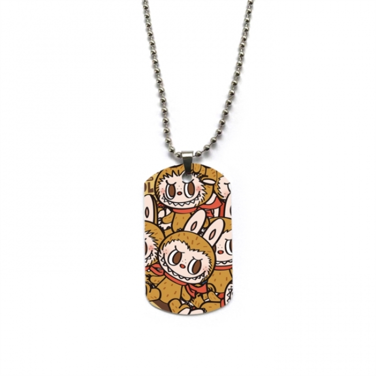 Labubu Anime double-sided full color printed military brand necklace price for 5 pcs