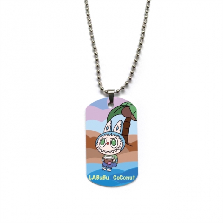 Labubu Anime double-sided full color printed military brand necklace price for 5 pcs