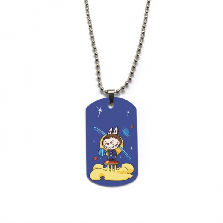Labubu Anime double-sided full color printed military brand necklace price for 5 pcs