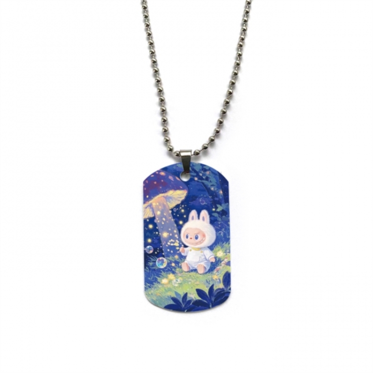 Labubu Anime double-sided full color printed military brand necklace price for 5 pcs