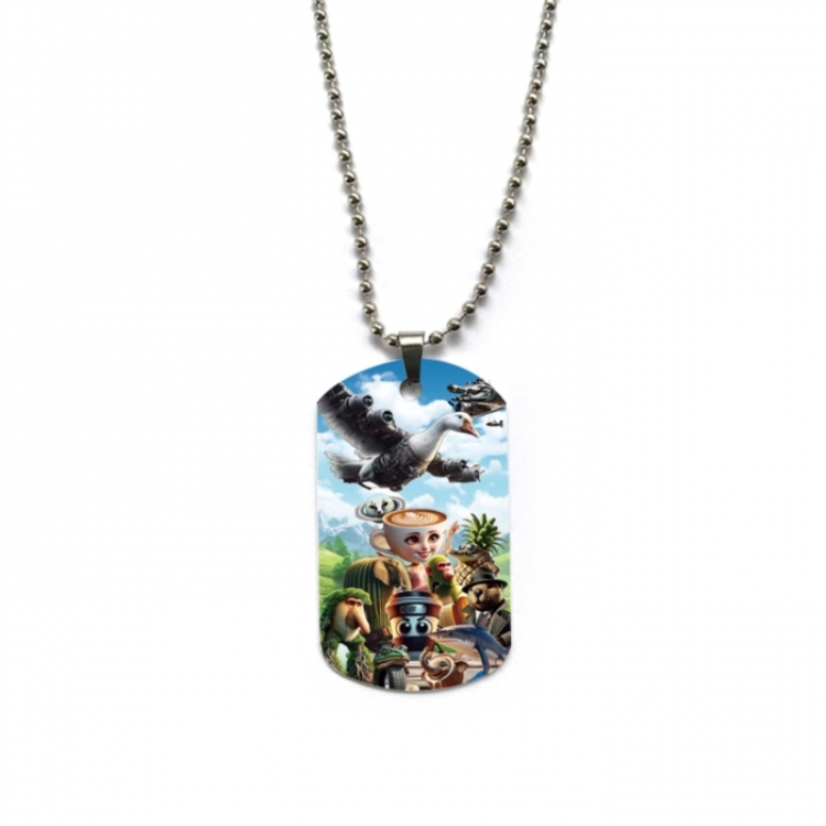 Italian-BrainrotAnime double-sided full color printed military brand necklace price for 5 pcs