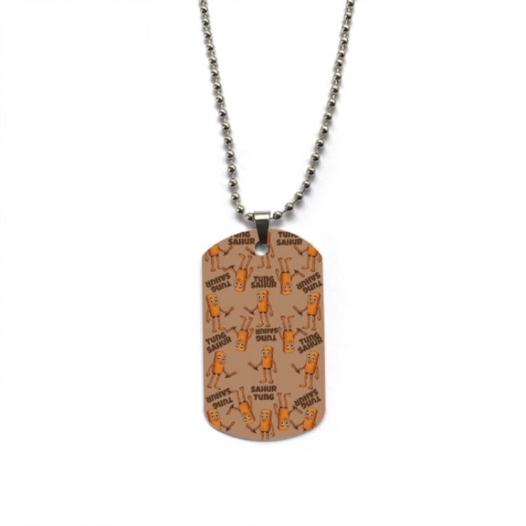 Italian-BrainrotAnime double-sided full color printed military brand necklace price for 5 pcs