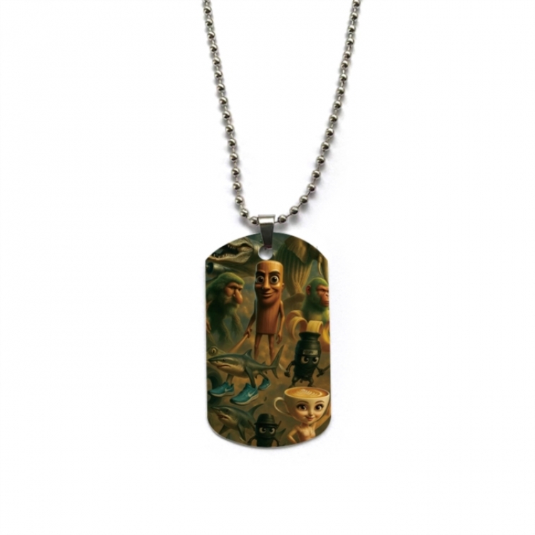 Italian-BrainrotAnime double-sided full color printed military brand necklace price for 5 pcs
