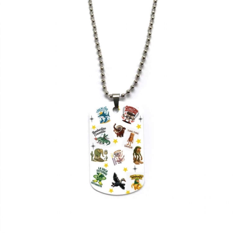 Italian-BrainrotAnime double-sided full color printed military brand necklace price for 5 pcs