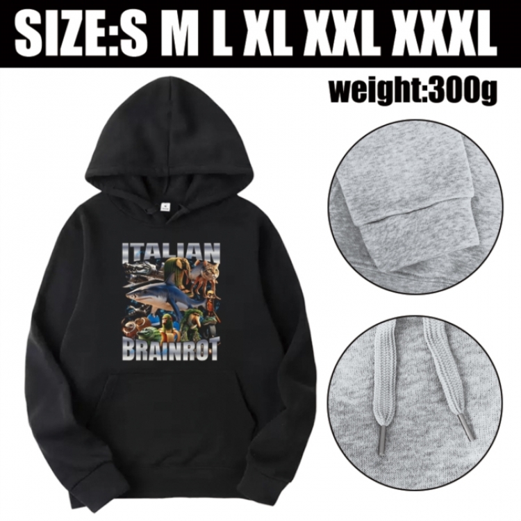Italian-Brainrot Anime printed hooded sweatshirt top from S to 3XL