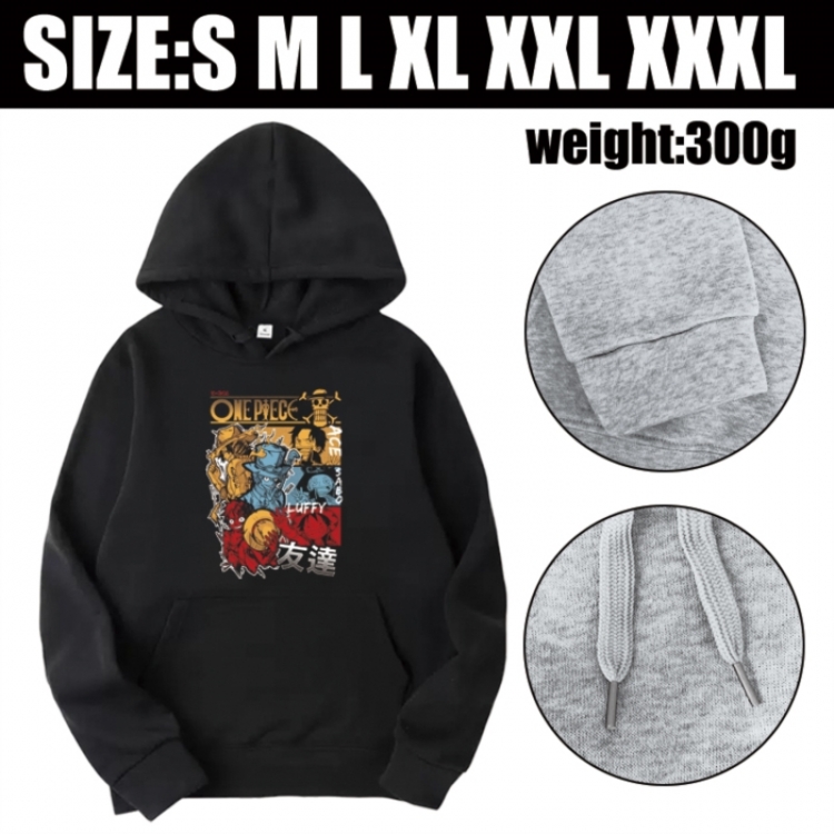 One Piece Anime printed hooded sweatshirt top from S to 3XL