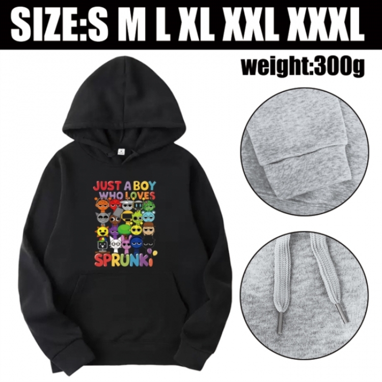 Sprunki Anime printed hooded sweatshirt top from S to 3XL