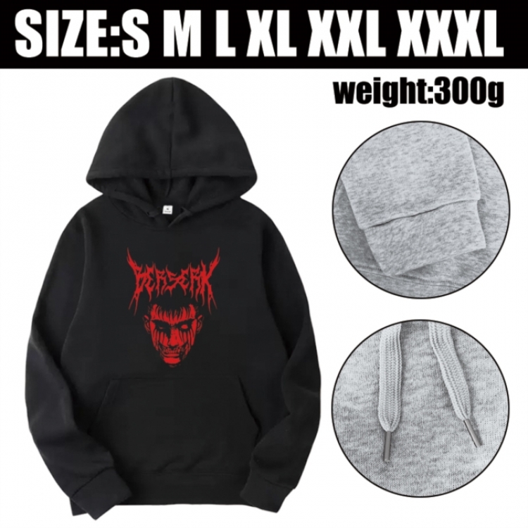 Berserk Anime printed hooded sweatshirt top from S to 3XL