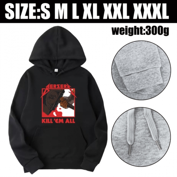 Berserk Anime printed hooded sweatshirt top from S to 3XL